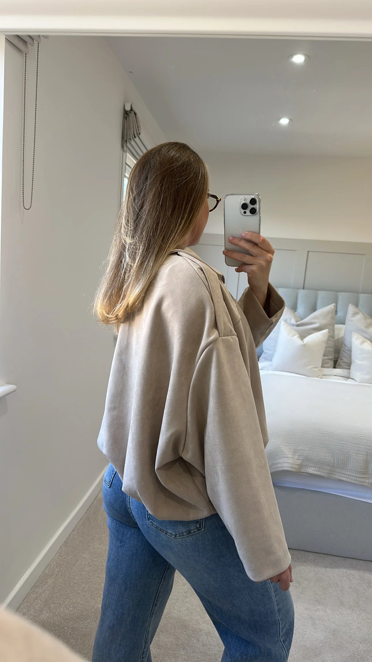 Suede bomber jacket